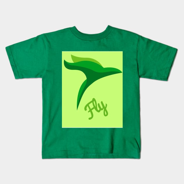 green bird logo Kids T-Shirt by abdoabdo